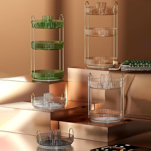 3-Tier 360° Rotating Makeup Organizer