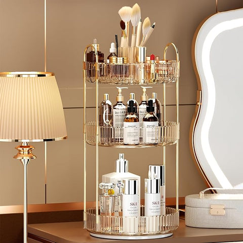 3-Tier 360° Rotating Makeup Organizer