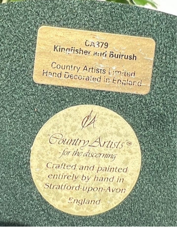 Vintage Country Artists Kingfisher & Bulrush CA 379 - 1996 Collectible