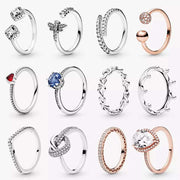 Radiant 925 Sterling Silver Crystal Rings