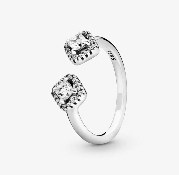 Radiant 925 Sterling Silver Crystal Rings