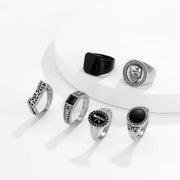 Gothic Skull Rings Set (6Pcs)