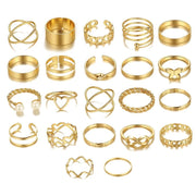 Vintage Multi-Shaped Rings Set