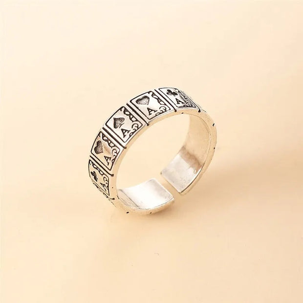 Vintage Playing Cards Cuff Ring