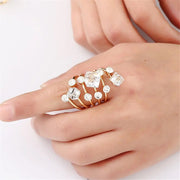 Crystal Rhinestones Oversize Open Ring