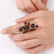 Crystal Rhinestones Oversize Open Ring