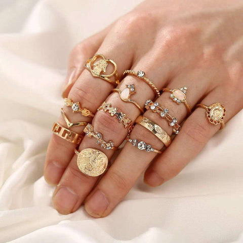 Retro Love Rings Set