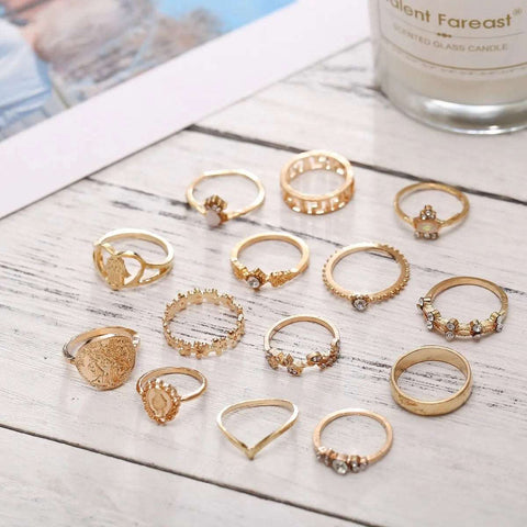 Retro Love Rings Set