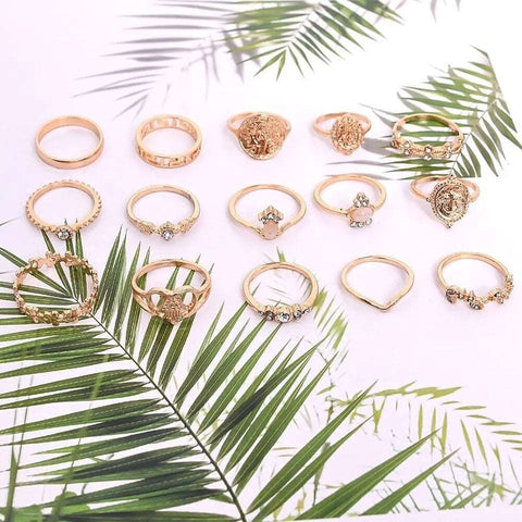 Retro Love Rings Set