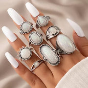 Boho Opal Rings (8 Pcs)