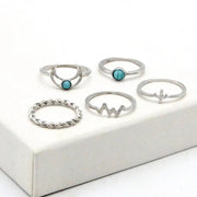 Silver & Turquoise Ring Set