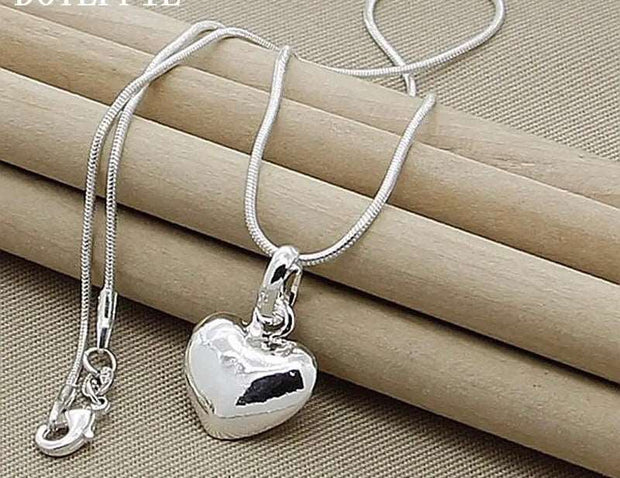 Timeless Sterling Silver Heart Pendant Necklace