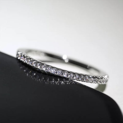 Cubic Zircon Thin Wedding Rings