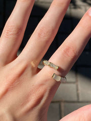 Bamboo-Inspired Gold Adjustable Ring