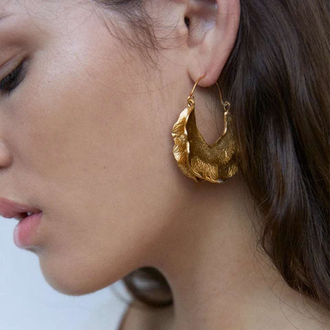 Metallic Geometry Drop Earrings