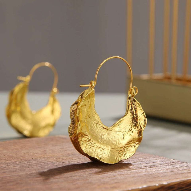 Metallic Geometry Drop Earrings