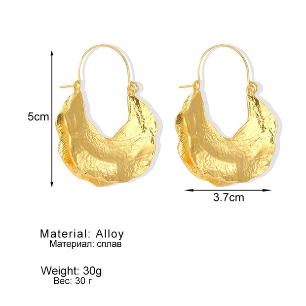 Metallic Geometry Drop Earrings