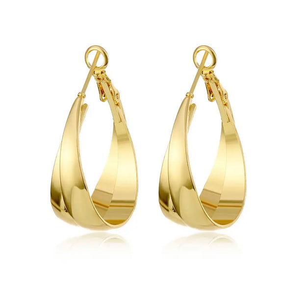 Metallic Geometry Drop Earrings