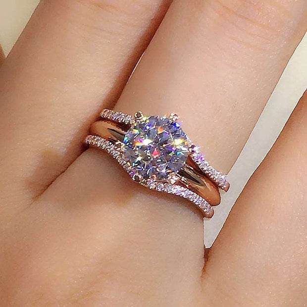 Rose Gold CZ Marvel Ring