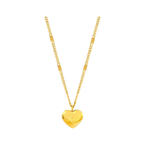 Trendsetter: Stainless Steel Gold Heart Necklace