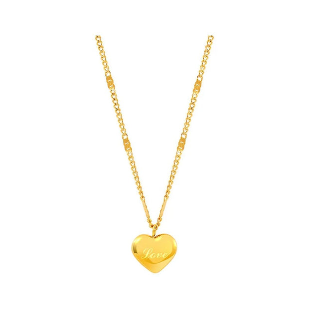 Trendsetter: Stainless Steel Gold Heart Necklace