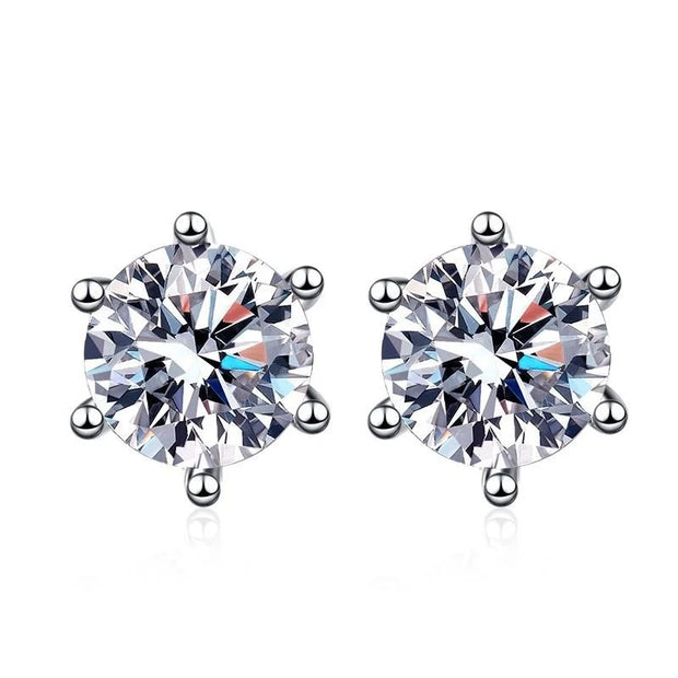 D Color Moissanite Screw-Back Stud Earrings