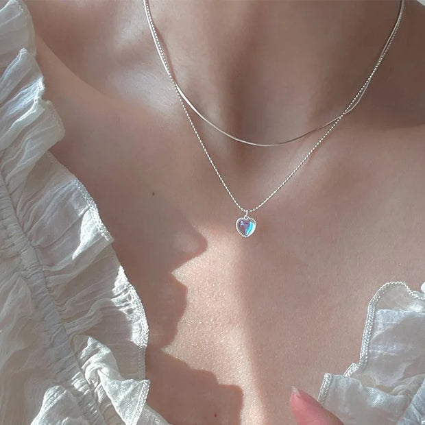 Double Love Moonstone Necklace