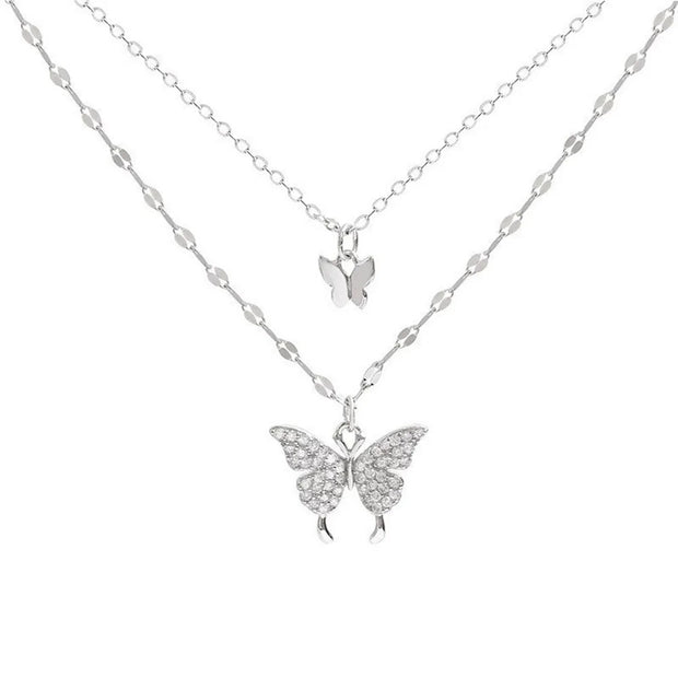 Double Layer Butterfly Necklace