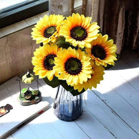 WALLA Artificial Sunflower Bouquet (7 Heads)