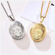 Monogram Floral Oval Heart Locket