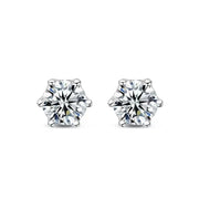 D Color Moissanite Screw-Back Stud Earrings