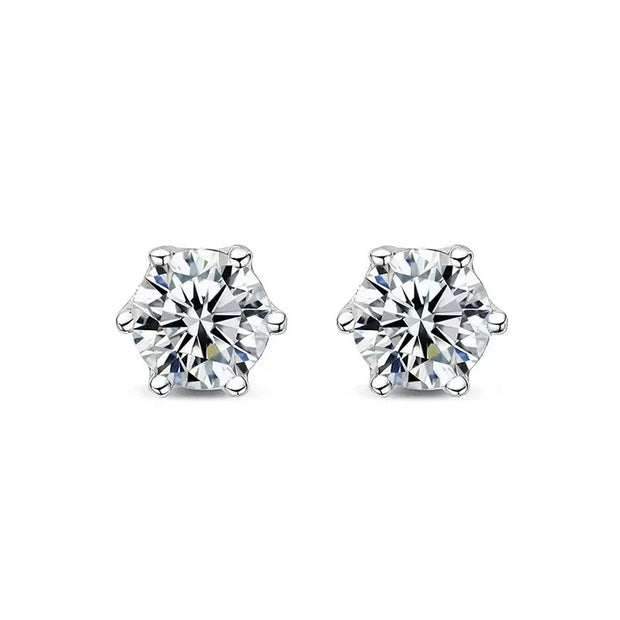 D Color Moissanite Screw-Back Stud Earrings