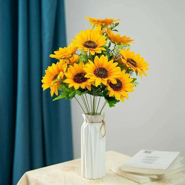 WALLA Artificial Sunflower Bouquet (7 Heads)