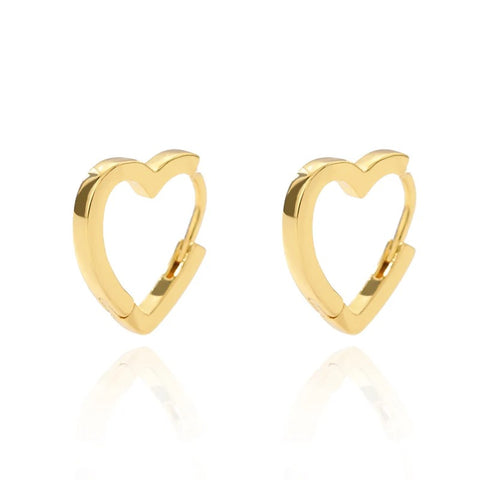 gold Heart Stud Earrings