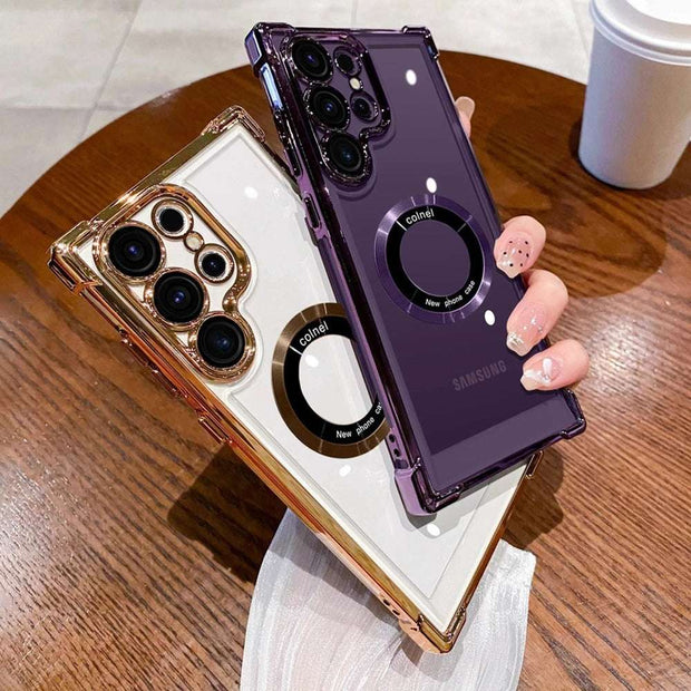 Transparent Magsafe Case Samsung S24 Ultra S23 FE S22 Plus - Magnetic Shockproof