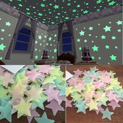 WALLA Fluorescent Glow-in-the-Dark Star Wall Stickers (100pcs)