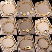 WALLA Gold Stainless Steel Women's CHARM Bracelet