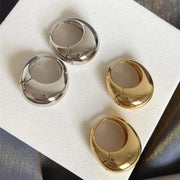 Smooth Metal Chunky Hoops - Premium Stainless Steel Earrings