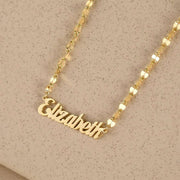 Personalized Name Necklace with Lip Chain - Custom Stainless Steel Jewelry