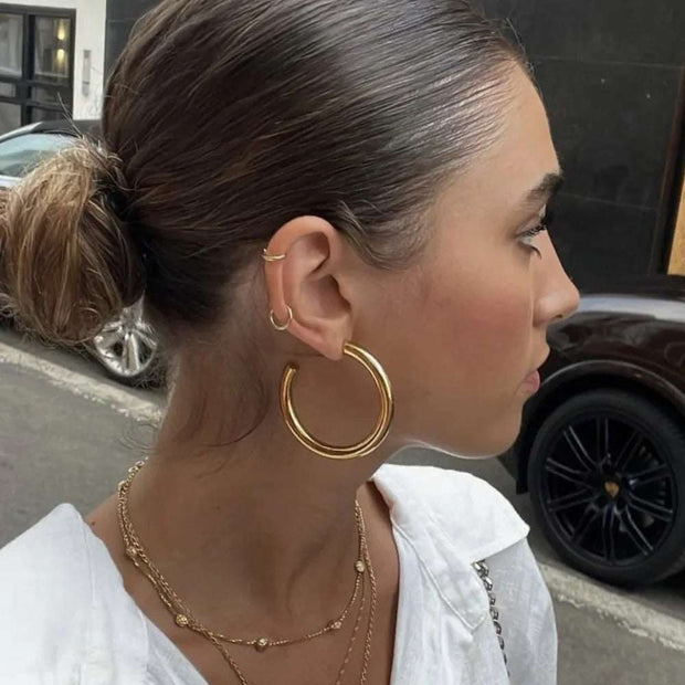 Classic Hollow Loop Hoops - Never Fade 316L Steel C-Ring Earrings