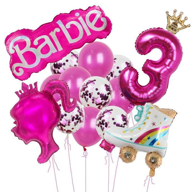Royal Pink Princess Balloon Set for Barbie Fans
