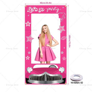 Sparkling Pink Barbie Photo Booth Frame Props