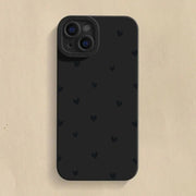 Black Love Heart iPhone Case - Shockproof Silicone Cover