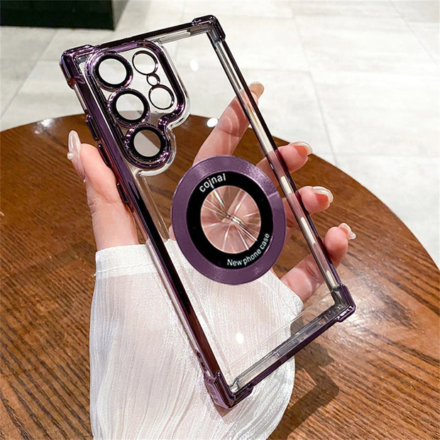 Transparent Magsafe Case Samsung S24 Ultra S23 FE S22 Plus - Magnetic Shockproof