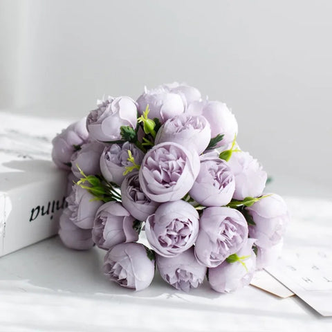 Peony Silk Flower Bouquet (27 Heads)