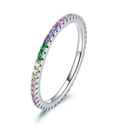 925 Sterling Silver Rainbow Ring