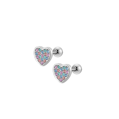 Heart Screwback Stud Earrings