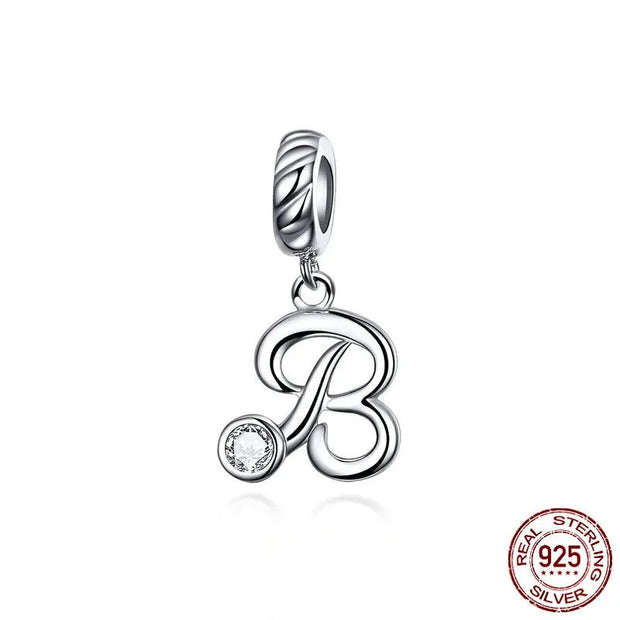 925 Sterling Silver Alphabet Pendant