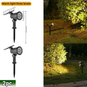 9 LED RGB Solar Spot Lights - Waterproof IP65 - Adjustable Brightness - Landscape Lighting