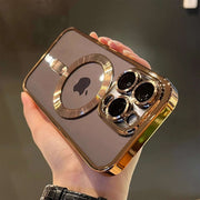 Luxury Magsafe Clear Case for iPhone 11 12 13 14 15 16 Pro Max - Magnetic Wireless Charging